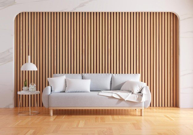 living room wall design with wood_0