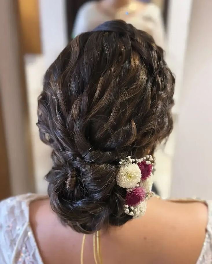 Low messy bun for thin hair
