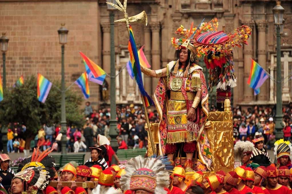 Traditional Inti Raymi festival celebration in Cusco, Peru