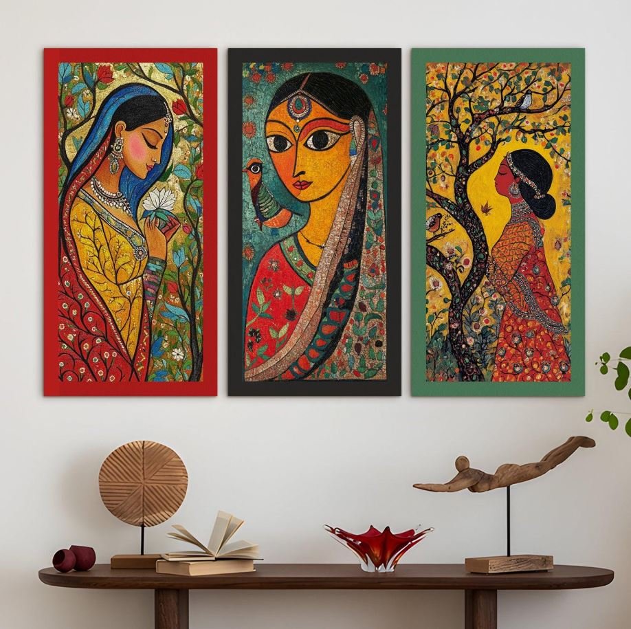 Traditional Madhubani paintings for living room wall décor