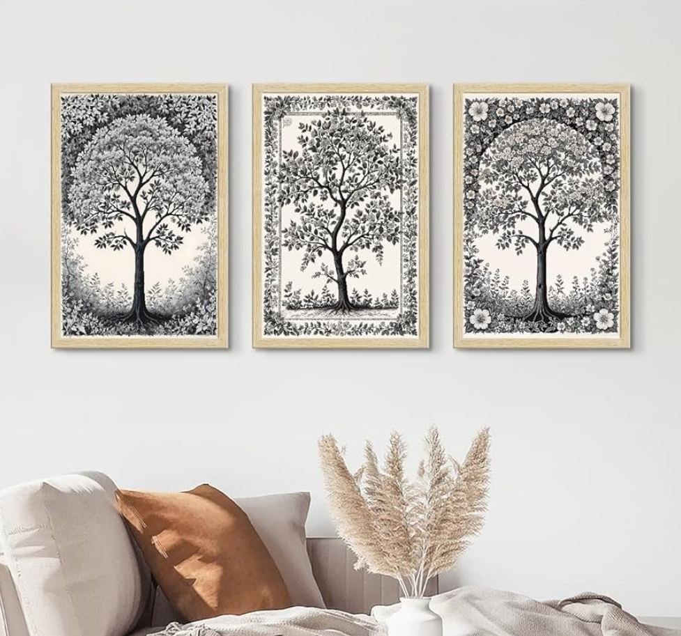 Elegant monochrome painting for contemporary living room