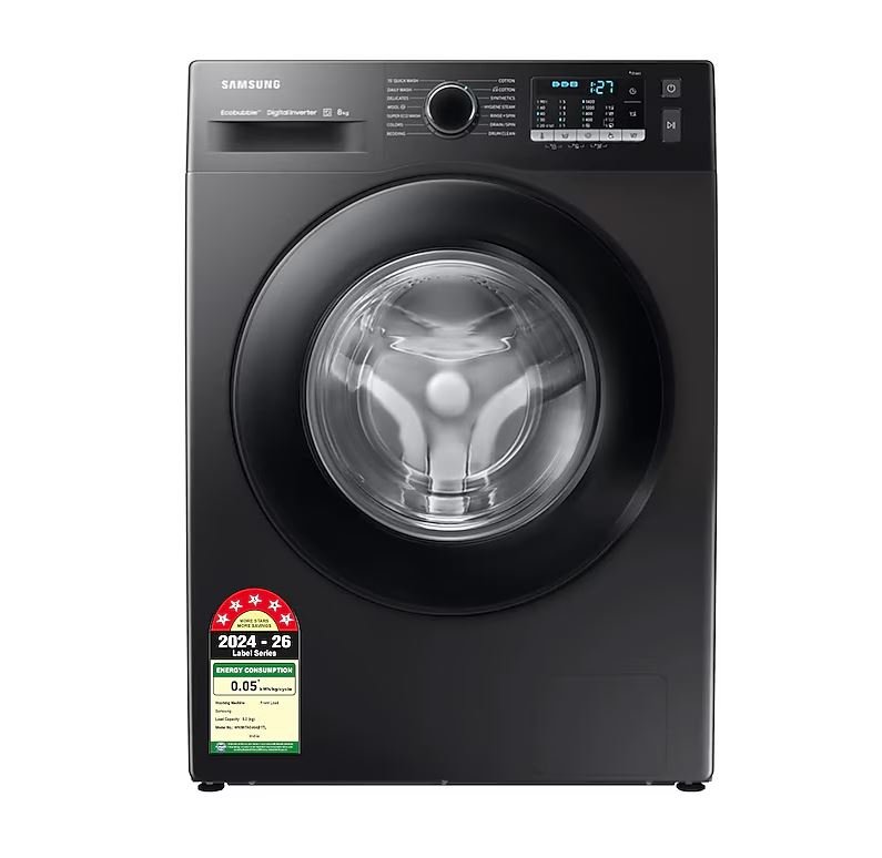 Samsung 8 Kg EcoBubble front load washing machine with AI features